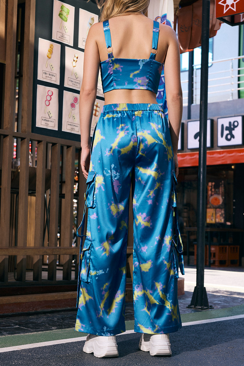 Psychedelic Splash Co-ord Set - Satin Sky