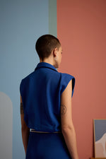 Azure Wave Rib Top