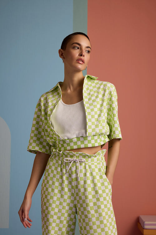 Checkmate Vibe Co-ord Set - Apple Green