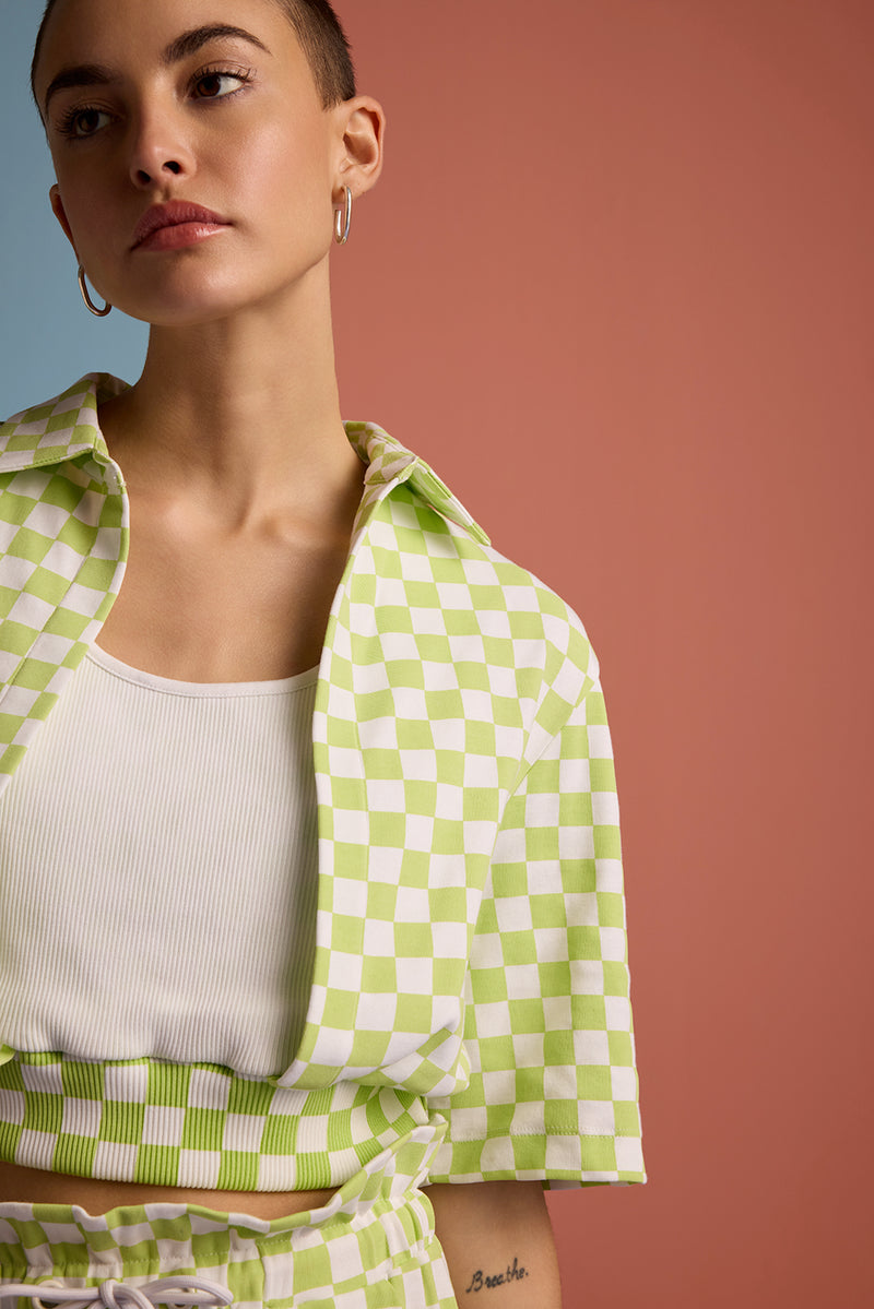 Checkmate Vibe Top -Apple Green