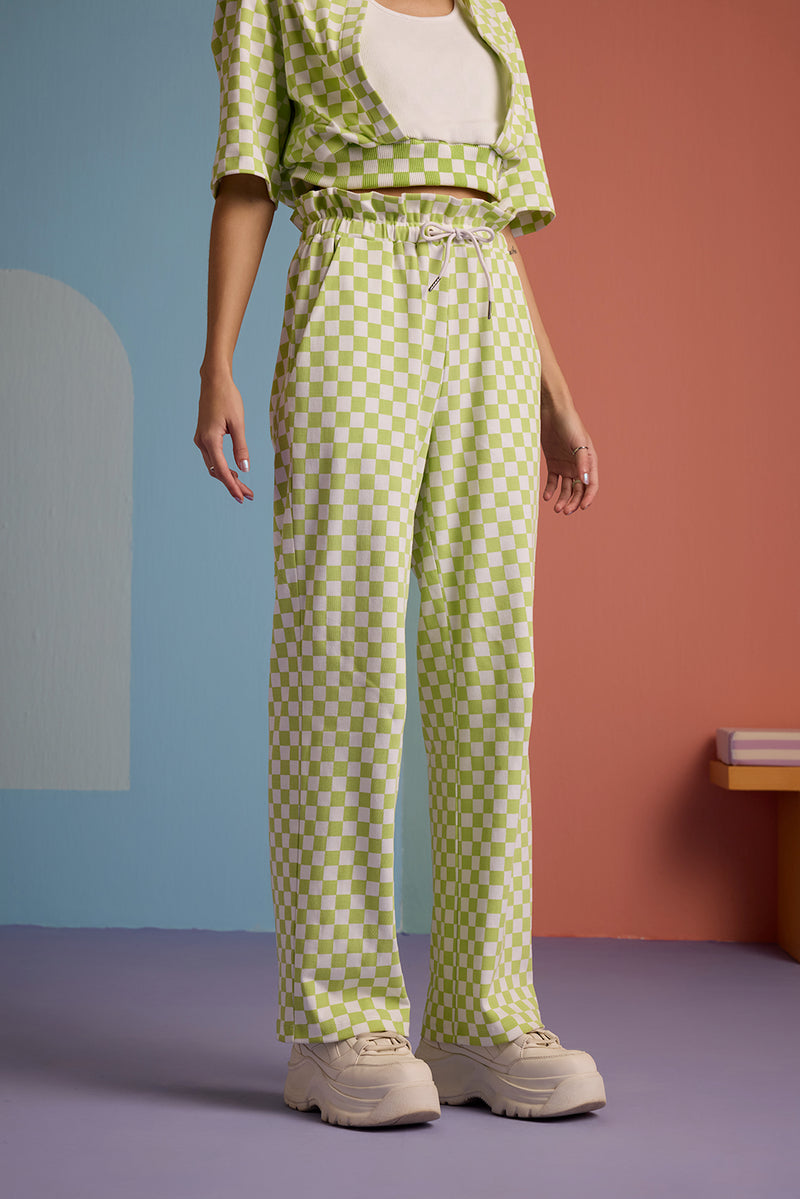 Checkmate Vibe Co-ord Set - Apple Green