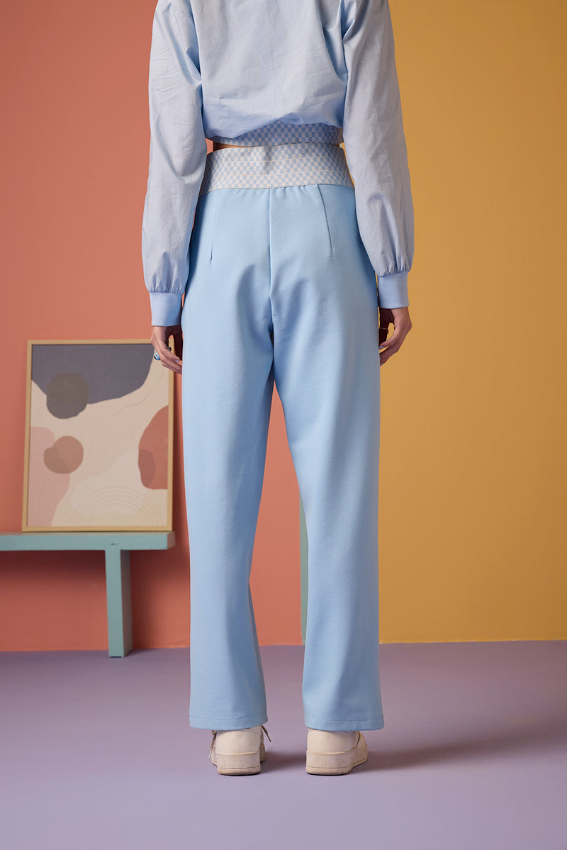Gro-ove in Grid Pants- Ice Blue