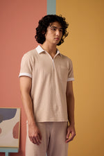 Sunlit Sienna Jacquard Zip Tee