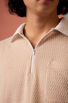 Sunlit Sienna Jacquard Zip Tee