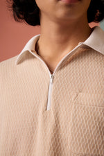 Sunlit Sienna Jacquard Zip Tee