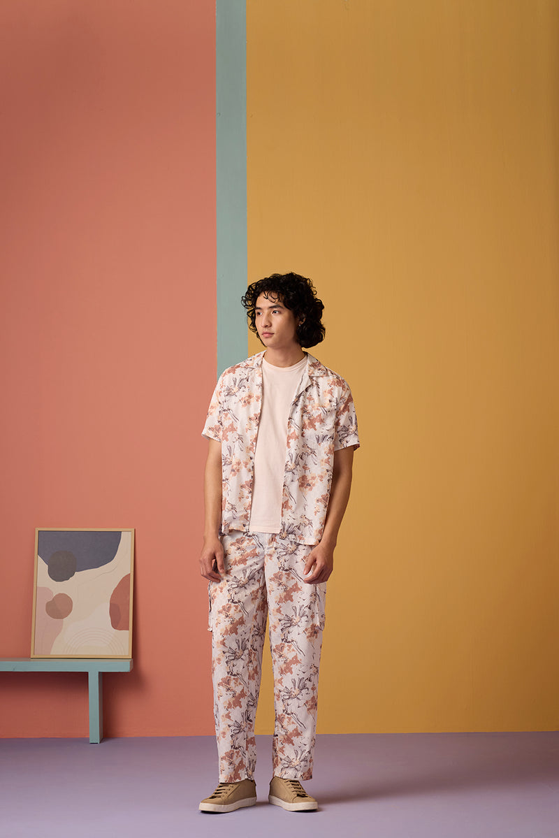 Floral Odyssey Shirt - Caramel Brown