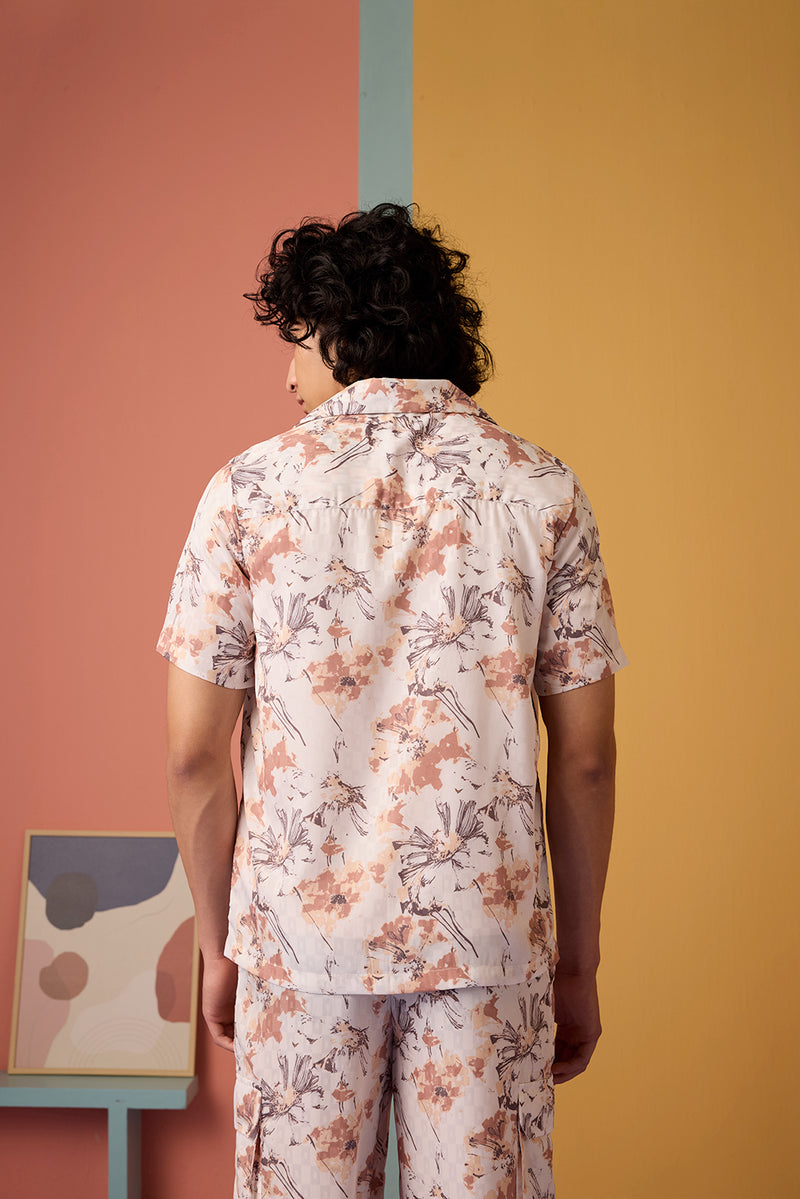 Floral Odyssey Shirt - Caramel Brown