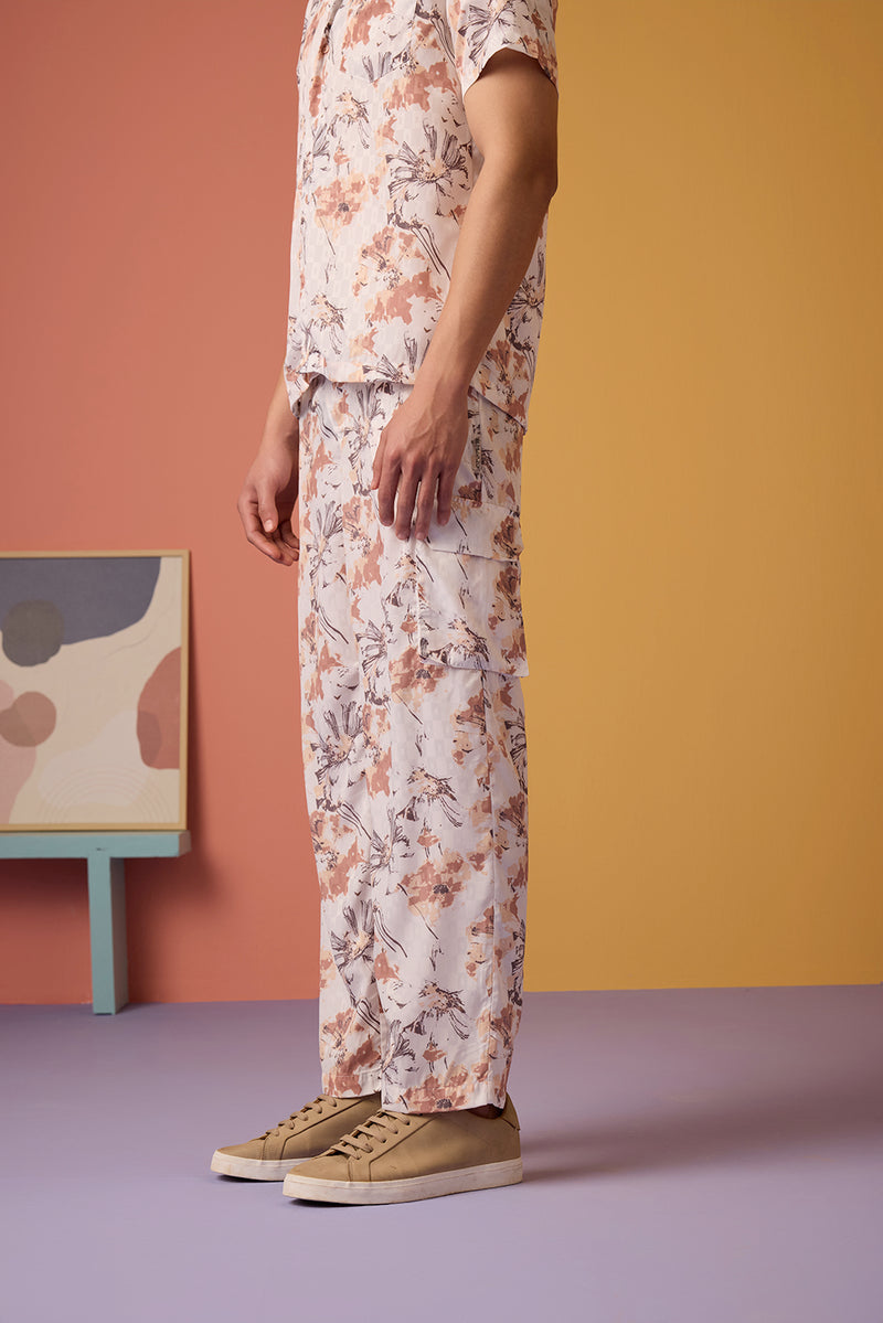 Floral Odyssey Pants - Caramel Brown