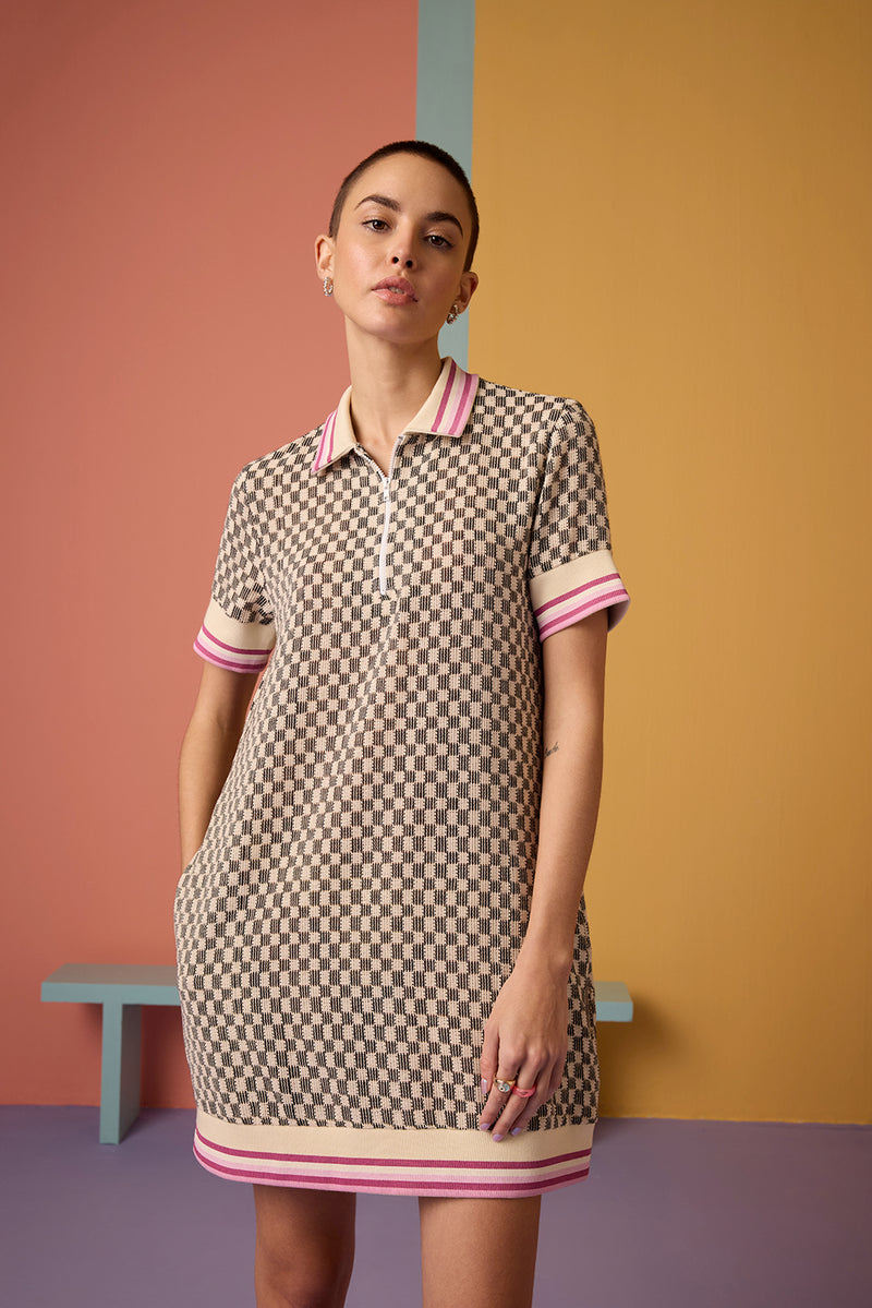 Pixel-Pop Checker'ed Dress