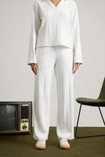 Tactile Pleated Co-ord Set - WH