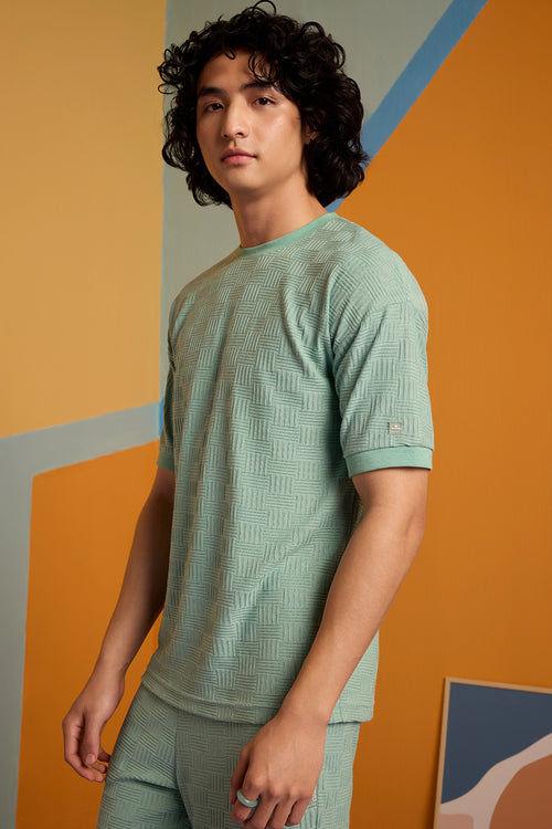 Maverick Jac'quard Tee - Malachite Green