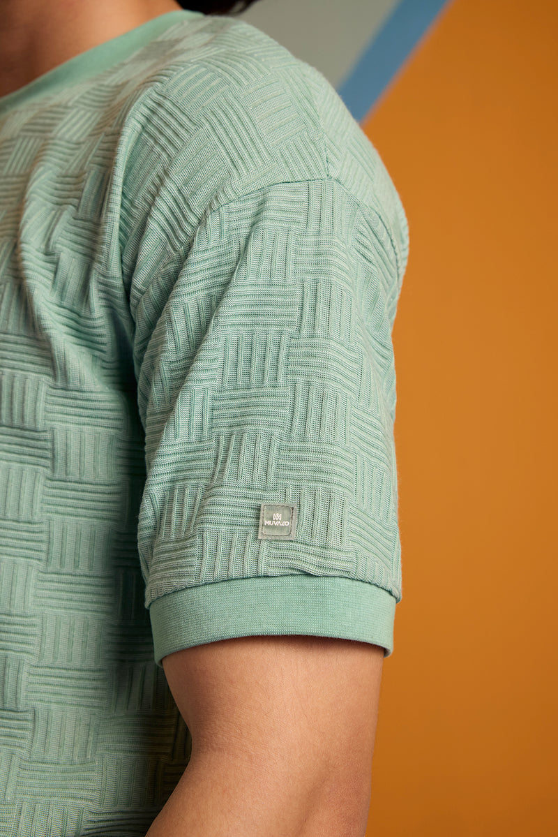 Maverick Jac'quard Tee - Malachite Green