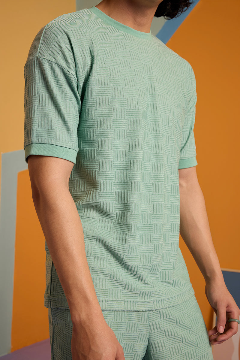 Maverick Jac'quard Tee - Malachite Green