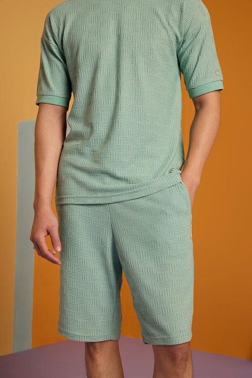 Maverick Jac'quard Shorts - Malachite Green