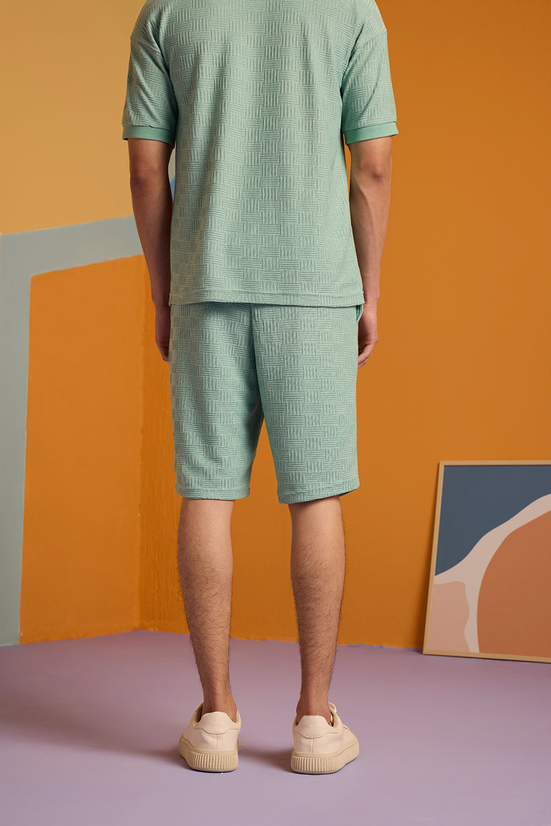 Maverick Jac'quard Shorts - Malachite Green