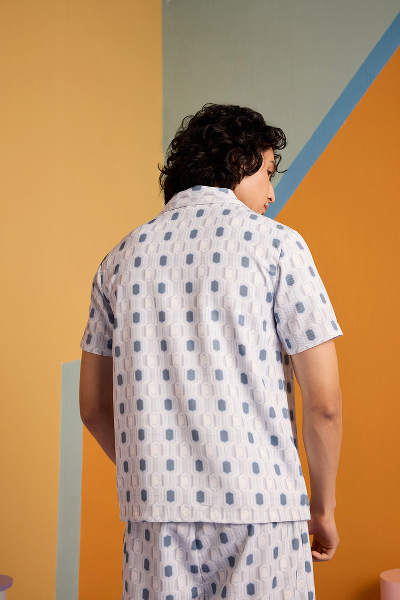 Geo Fusion Shirt - Greyish Blue