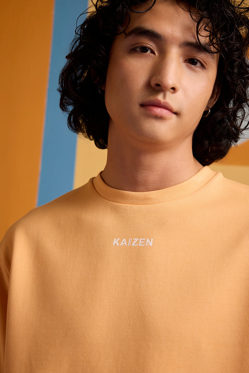 Kaizen Oversized Unisex Tee - Apricot Crush