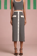 Monotone Muse Ribbed Fitted Skirt