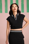 Breezy Texture Top - Black
