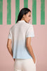 Serene Stitch Ombre Top - Sky Kelp