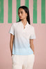 Serene Stitch Ombre Top - Sky Kelp