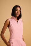 Blush Breeze Zip-Up Top