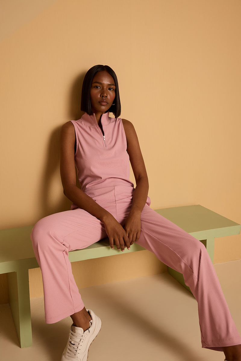 Blush Breeze Zip-Up Top
