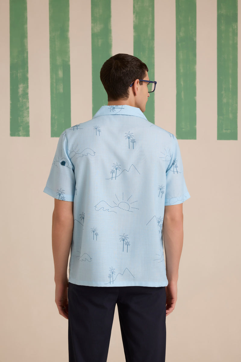 Flora Wave Linen Shirt