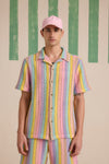 Kaleido Stripes Crochet Shirt