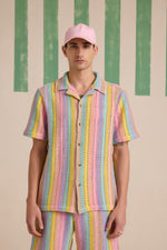 Kaleido Stripes Crochet Shirt