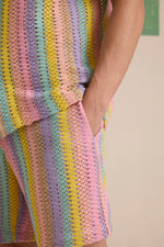 Kaleido Stripes Crochet Shirt