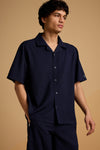 Textured Terrain Shirt - Navy Blue