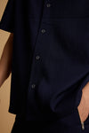 Textured Terrain Shirt - Navy Blue