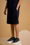 Textured Terrain Shorts - Navy Blue