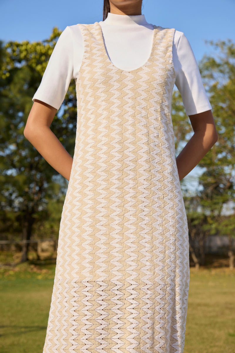Stracciatella Strappy Crochet  Dress