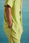 Emerald Breeze Zip-up Shirt