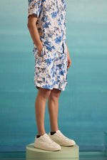 Floral Odyssey Shorts - Irish Blue