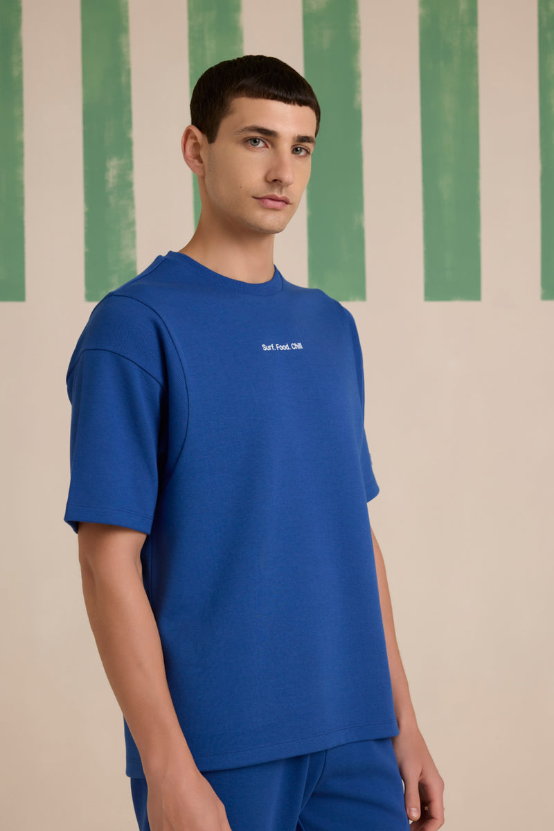 Ride the waves T-shirt - Cobalt Blue