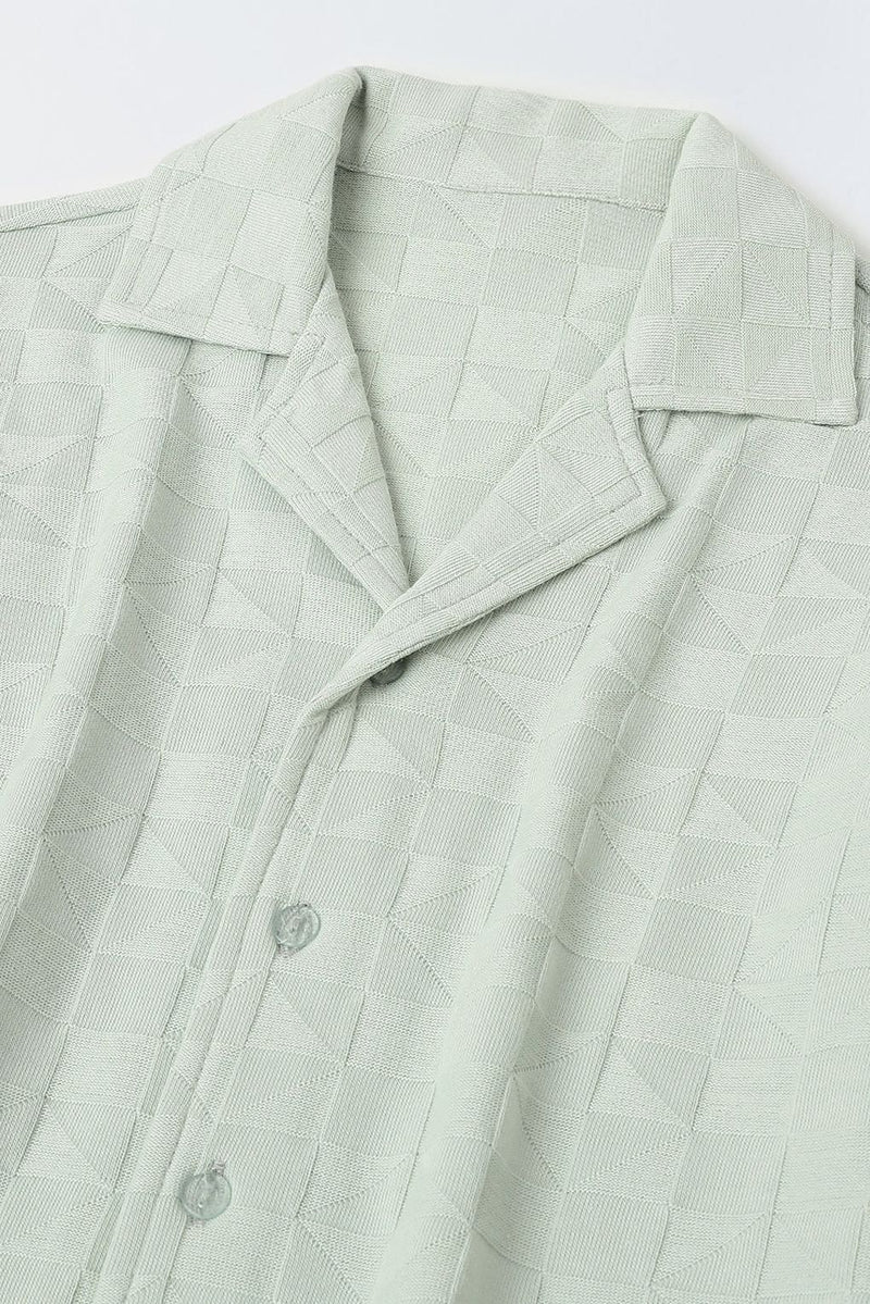 Spunkies Summer Green Cotton Structured Fabric Boys Shirt Set
