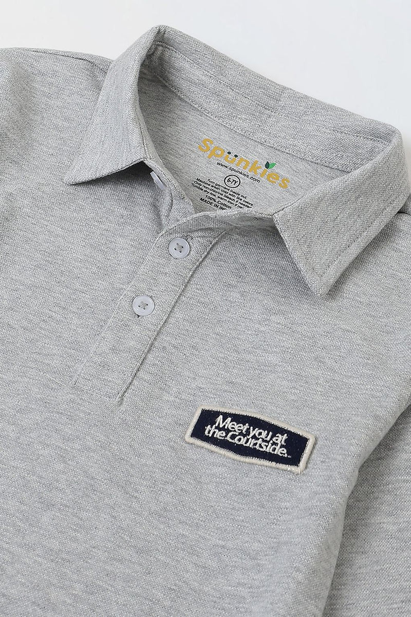 Spunkies Boys Grey Polo T-Shirt