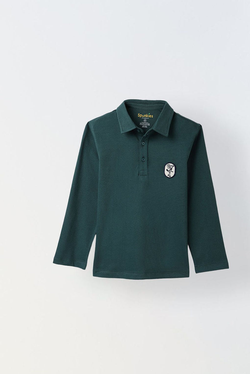 Spunkies Boys Green Polo T-Shirt