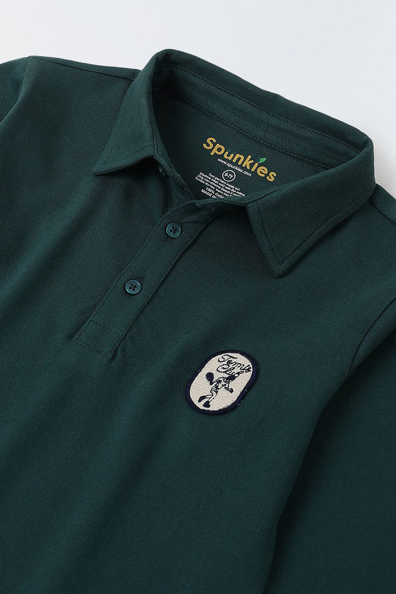 Spunkies Boys Green Polo T-Shirt