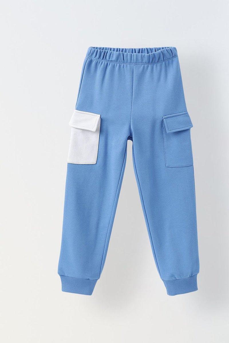 Spunkies Stylish White & Blue Boys Set with Pullover