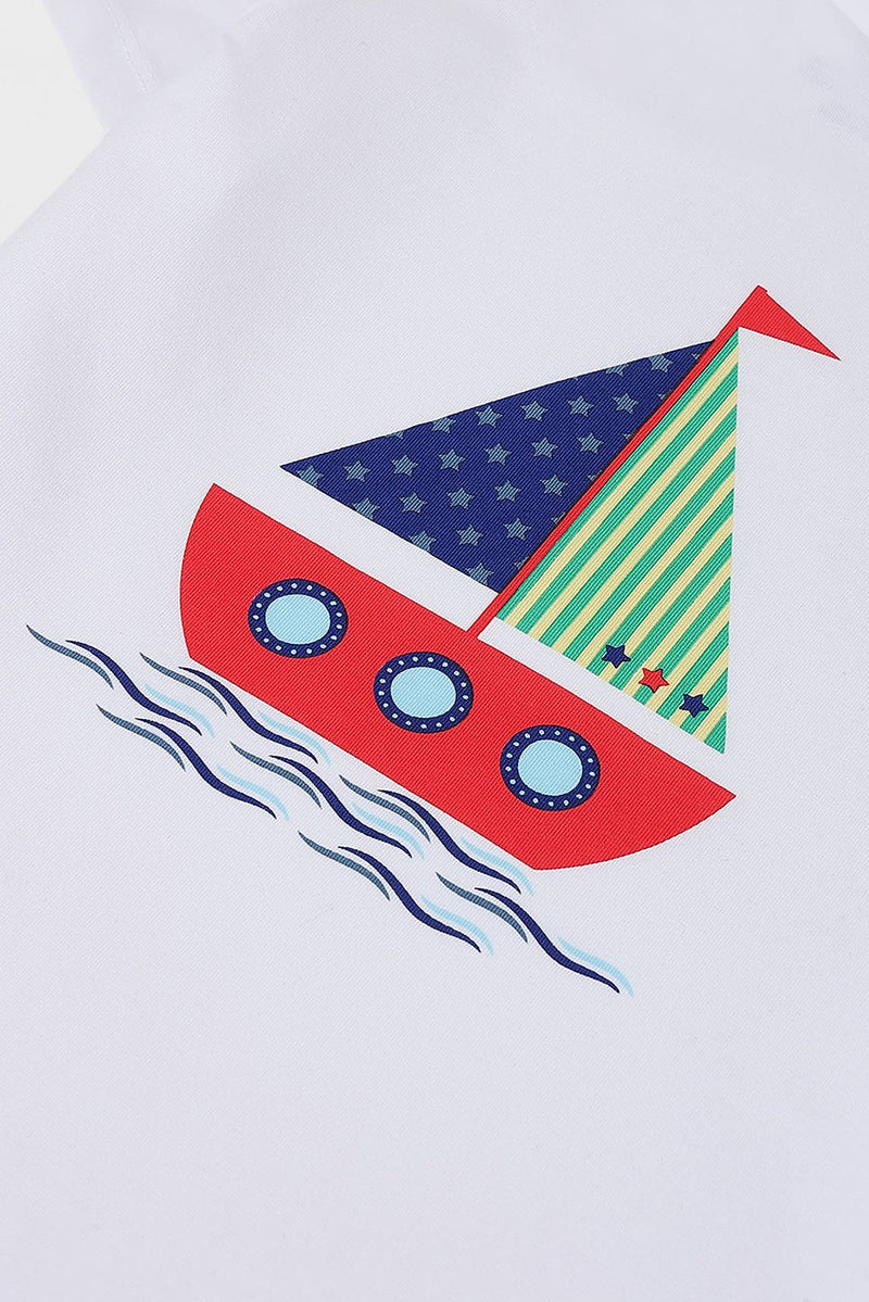Spunkies White Boys Graphic Print T-Shirt