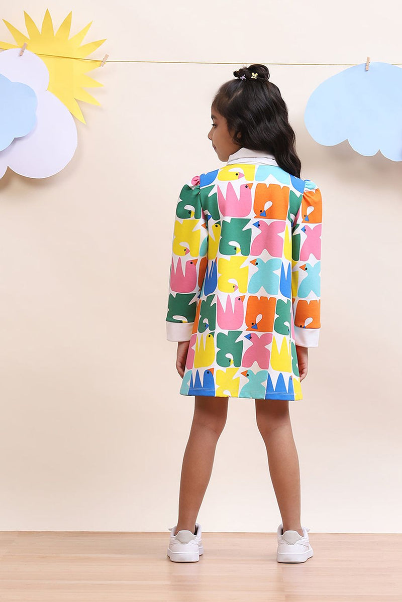 Spunkies Interlock Dress With Bow-Tie