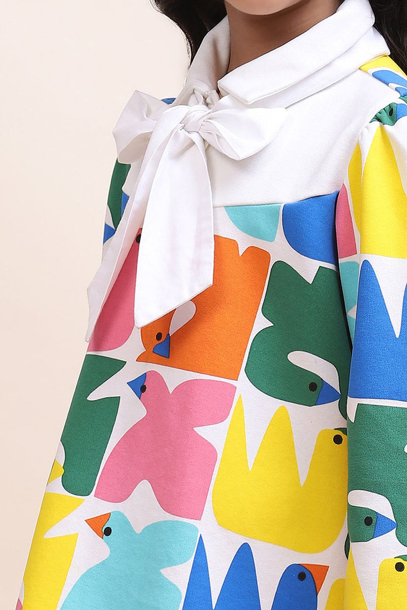Spunkies Interlock Dress With Bow-Tie