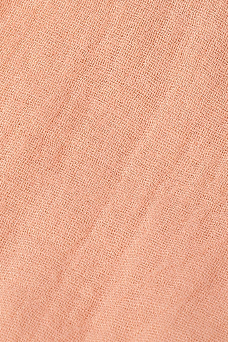 Spunkies Infant Peach Cotton Round Neck Dress for Girls