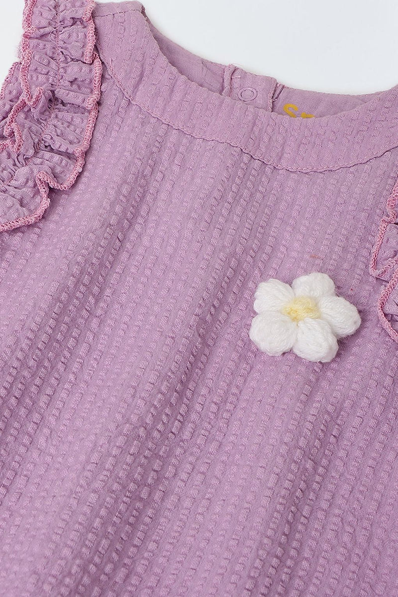 Spunkies Infant Girls' Lavender Sleeveless Ruffled Cotton Dress