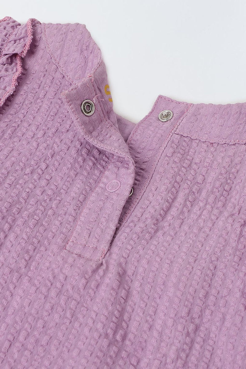 Spunkies Infant Girls' Lavender Sleeveless Ruffled Cotton Dress