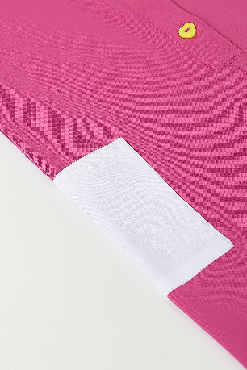 Spunkies Pink Girls Color-Blocked Spread Collar Sleeveless Jumpsuit